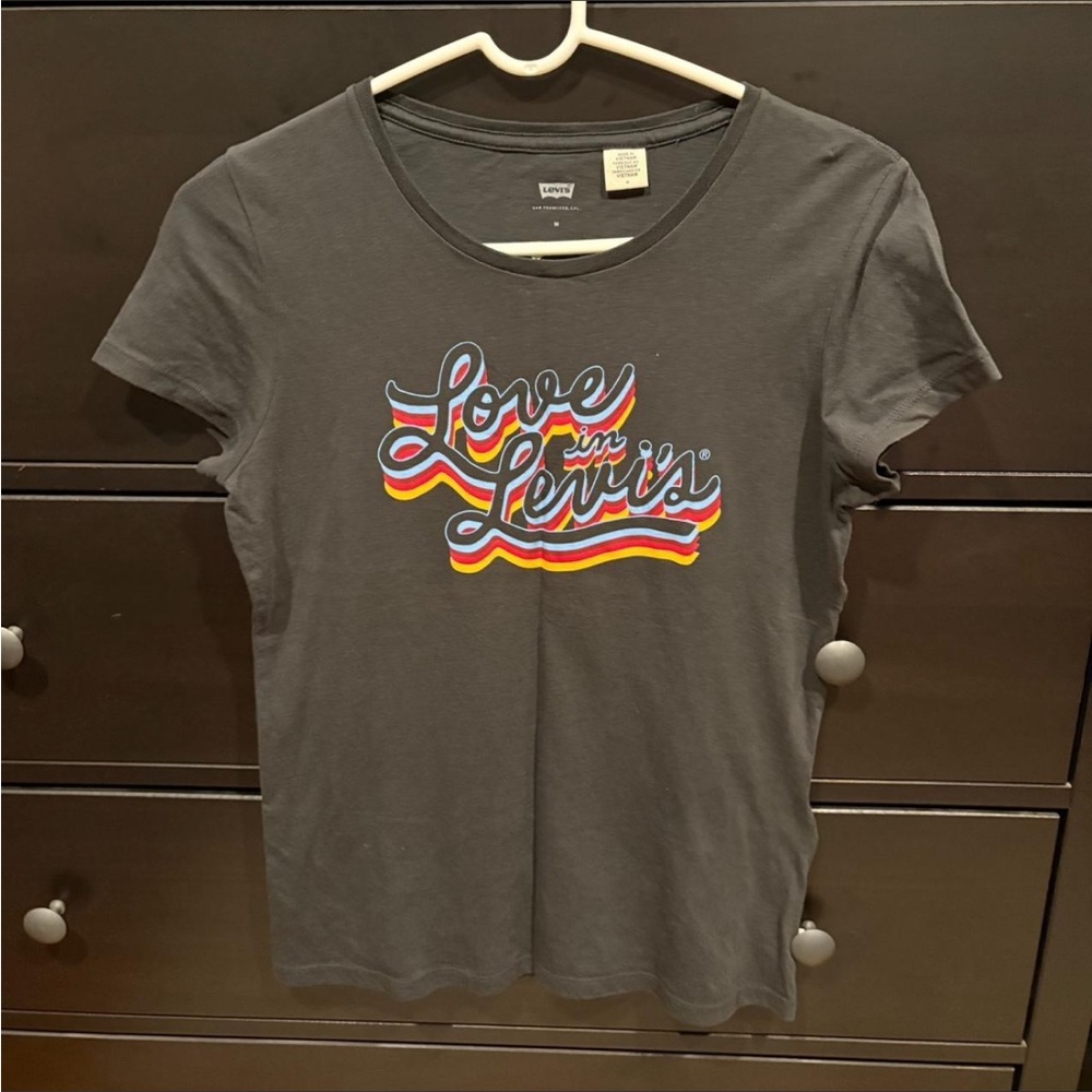 Levi's Women's Charcoal Tee with Colorful Graphic